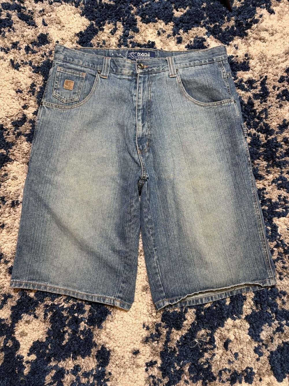 Vintage Karl Kani Baggy Denim Carpenter Shorts Size 38